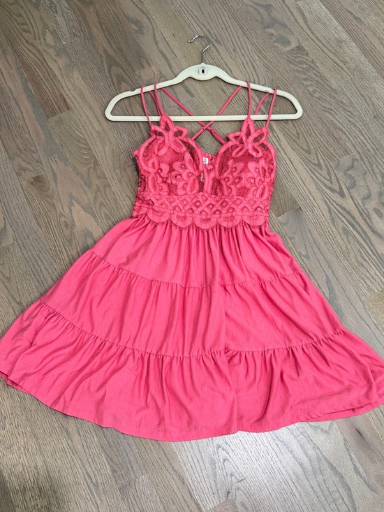 Zenana Outfitters Dresses & Skirts - Zenana Dress Womens Size L Coral Fit & Flare Sundress Ruffle Boho Summer